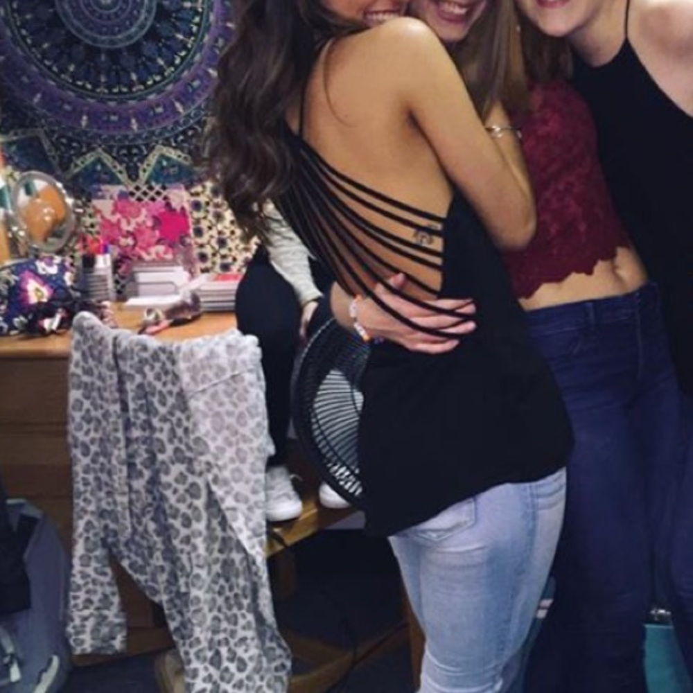 Black cutout tank top